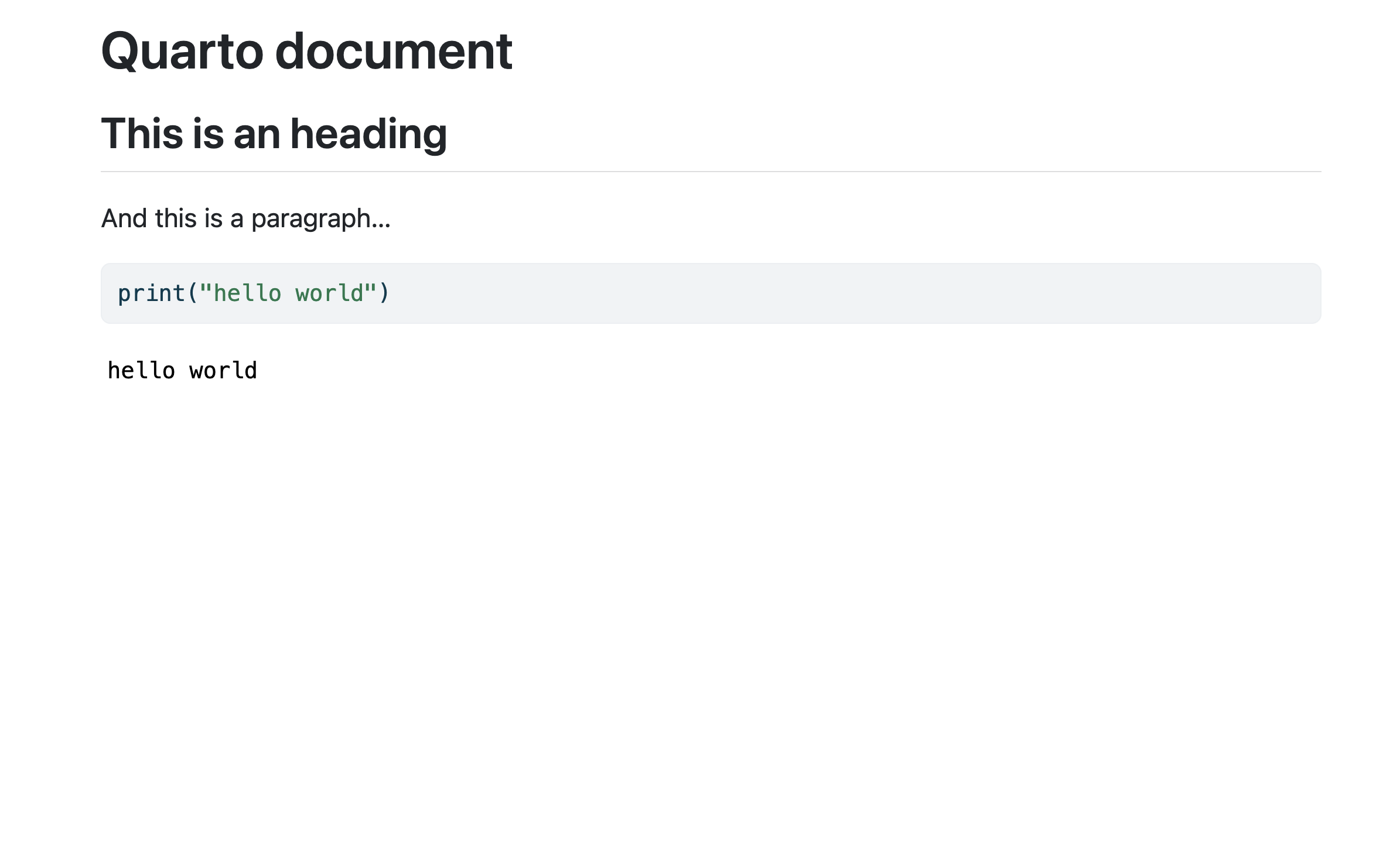 Rendered HTML output